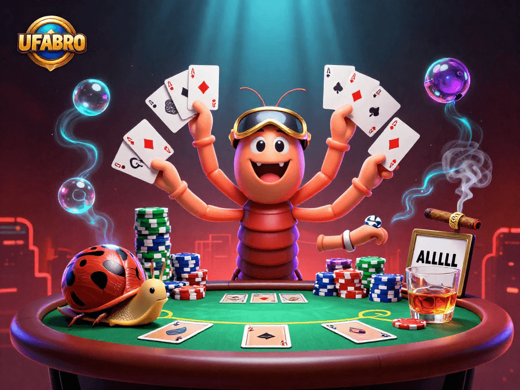 Engage in thrilling gameplay at UFABRO, featuring unique characters and dynamic poker action.