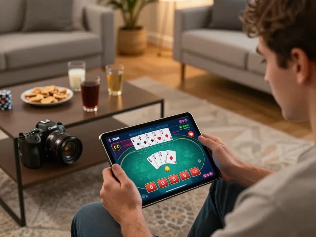 Engage with wildsultan offres while playing online poker in a cozy living room setting
