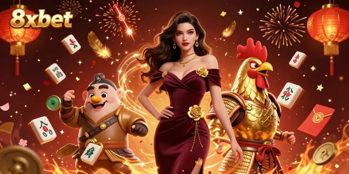 Experience thrilling gameplay with 8xbet, featuring a glamorous scene of excitement and winning potential.
