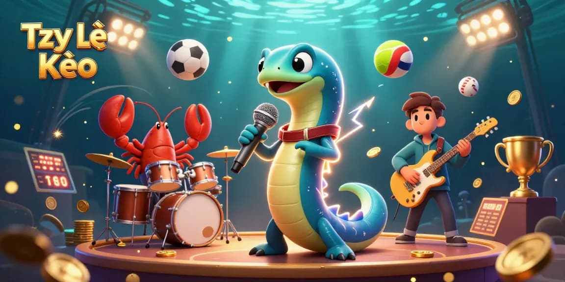 Tỷ Lệ Kèo showcases a dynamic underwater casino scene with vibrant characters and game elements.