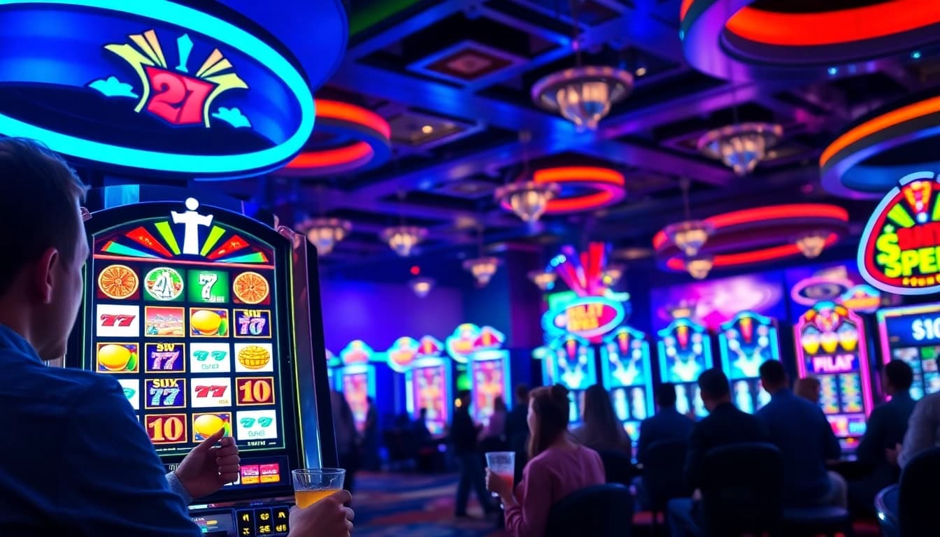 Experience the excitement of best online slots with vibrant casino scenes and engaging gameplay.