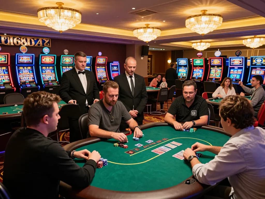 Players engaging in thrilling poker at F 168 casino, showcasing strategic gameplay and vibrant atmosphere.