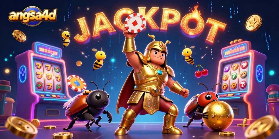 Experience the thrill of winning on angsa4d with a detailed illustration showcasing jubilant characters celebrating a jackpot.