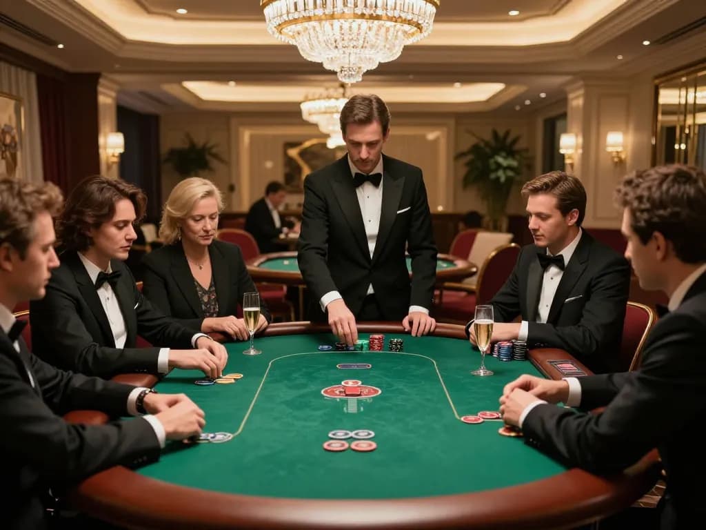 vipwin players enjoying an exciting poker game in a luxurious high-roller room