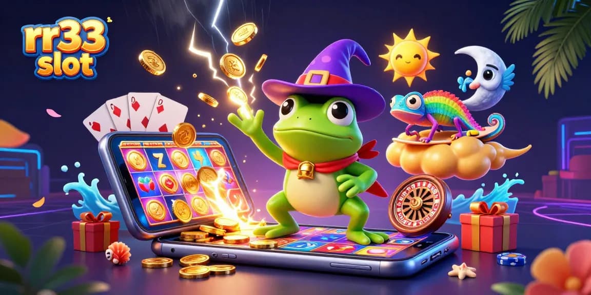 Experience the excitement of rr33 slot with vibrant golden coins and dynamic gaming elements.