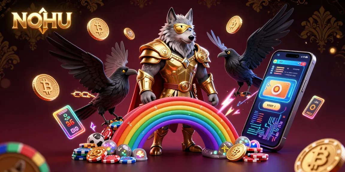 Experience exciting gameplay at NOHU with vibrant 3D casino characters and crypto elements.