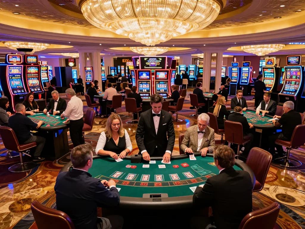 Players at n188vip blackjack tables strategizing their bets in a lively casino setting