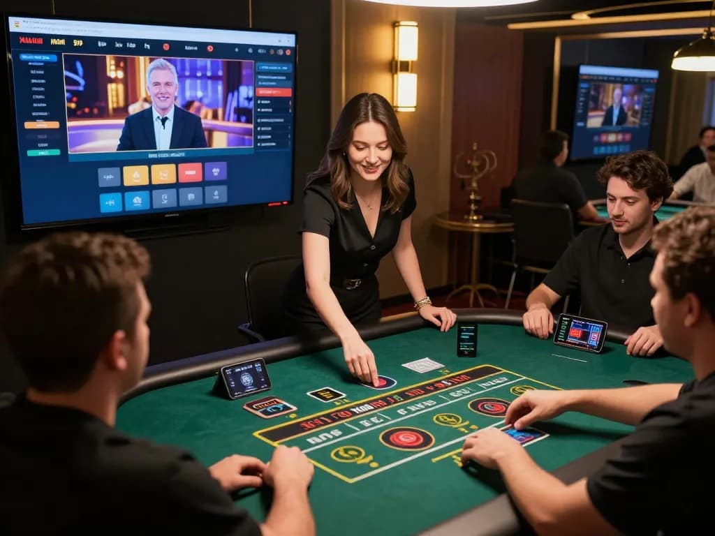 Engaging live dealer session showcasing MM 99 online casino game with professional dealer and vibrant interface.