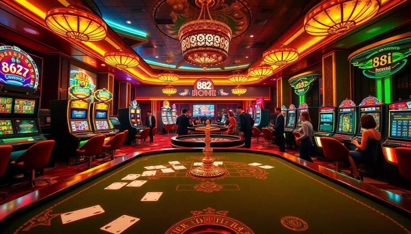 Experience the thrilling 88i home with lively gambling activities at a luxurious casino.