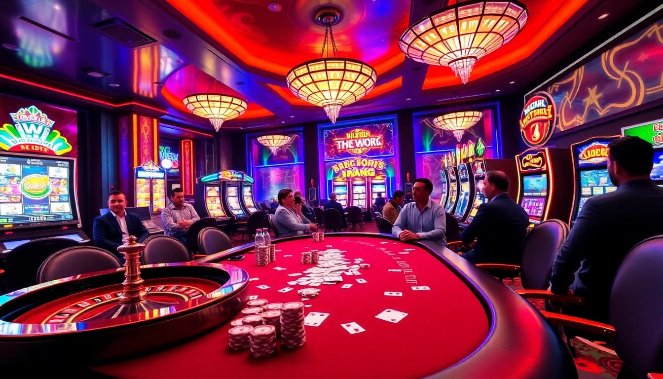 Play exciting games at https://hay88.my/ with vibrant casino tables, chips, and online gaming interfaces.