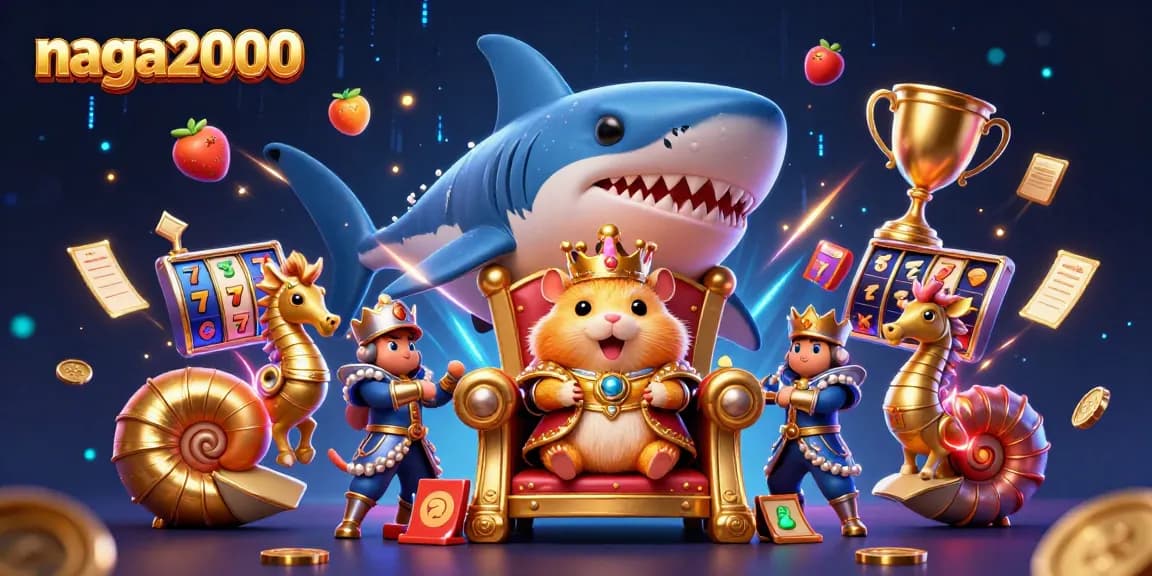 Menangkan slot di naga2000 dengan raja hamster bermahkota karang, dikelilingi elemen kasino yang menarik.