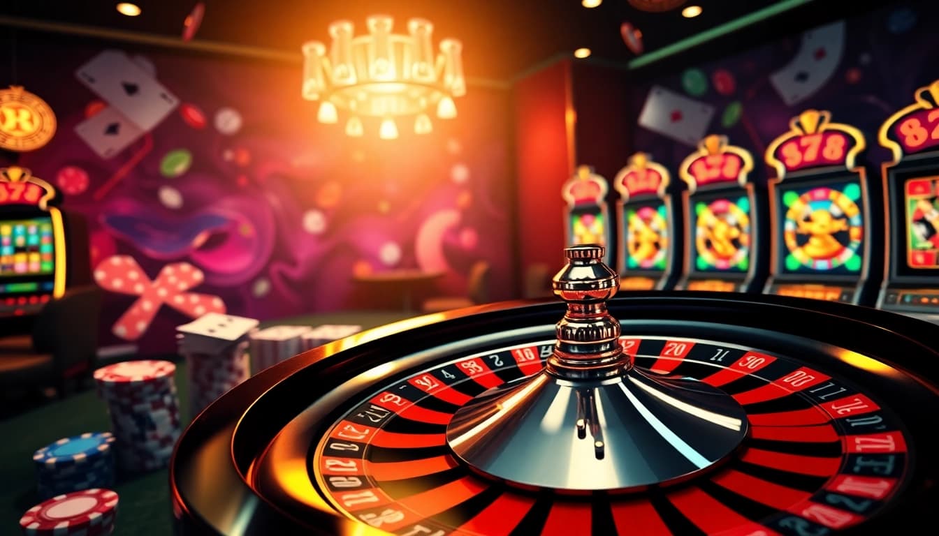Experience the excitement of bk8 เว็บตรง with vibrant casino visuals showcasing thrilling games and promotions.