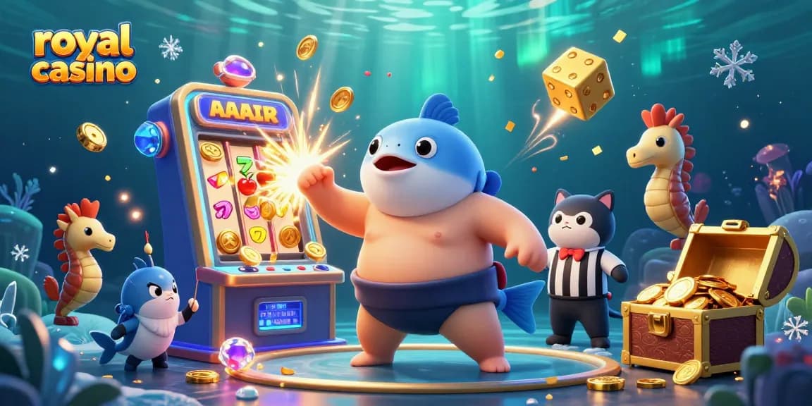 Play exciting games at royal casino with colorful 3D characters in a vibrant underwater setting.