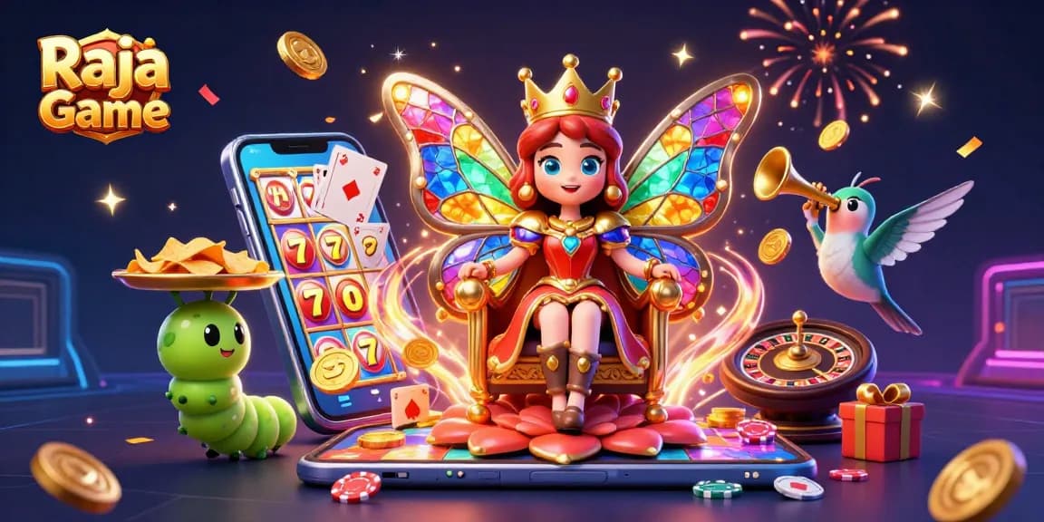Experience Raja Game's vibrant slot gaming scene with exciting characters and rich casino elements.