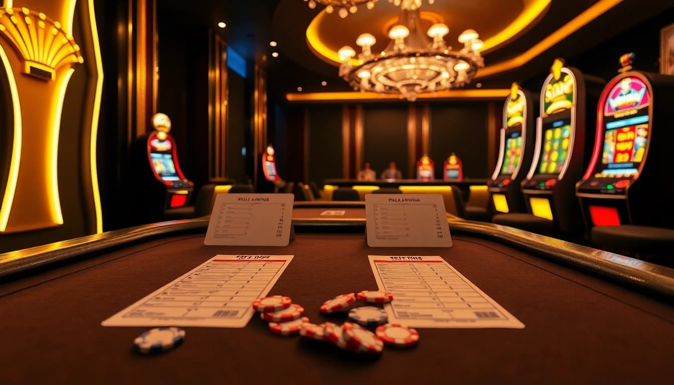 Situs Judi Bola Piala Dunia 2028 betting scene showcasing high-stakes action at a luxurious casino table.