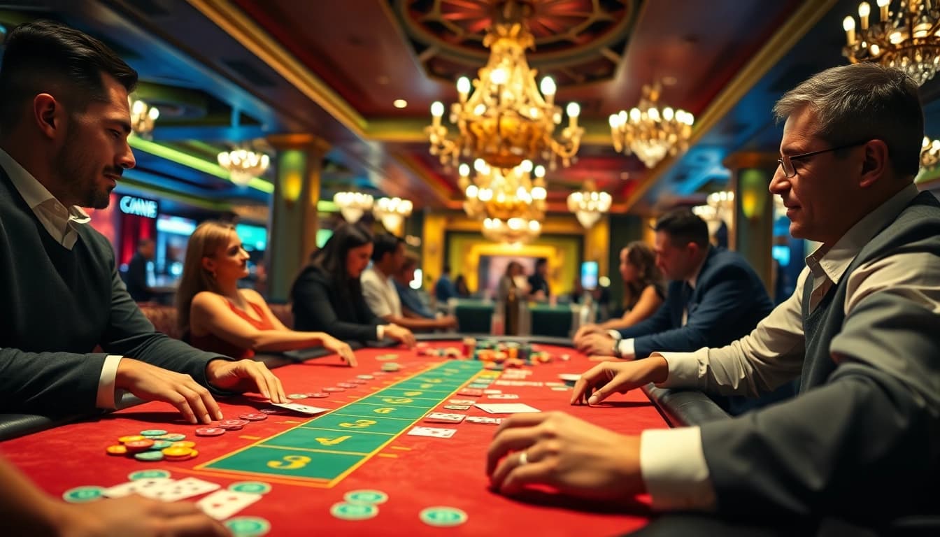 Engaging players at a casino blackjack table beautifully capturing the uu娛樂 experience.