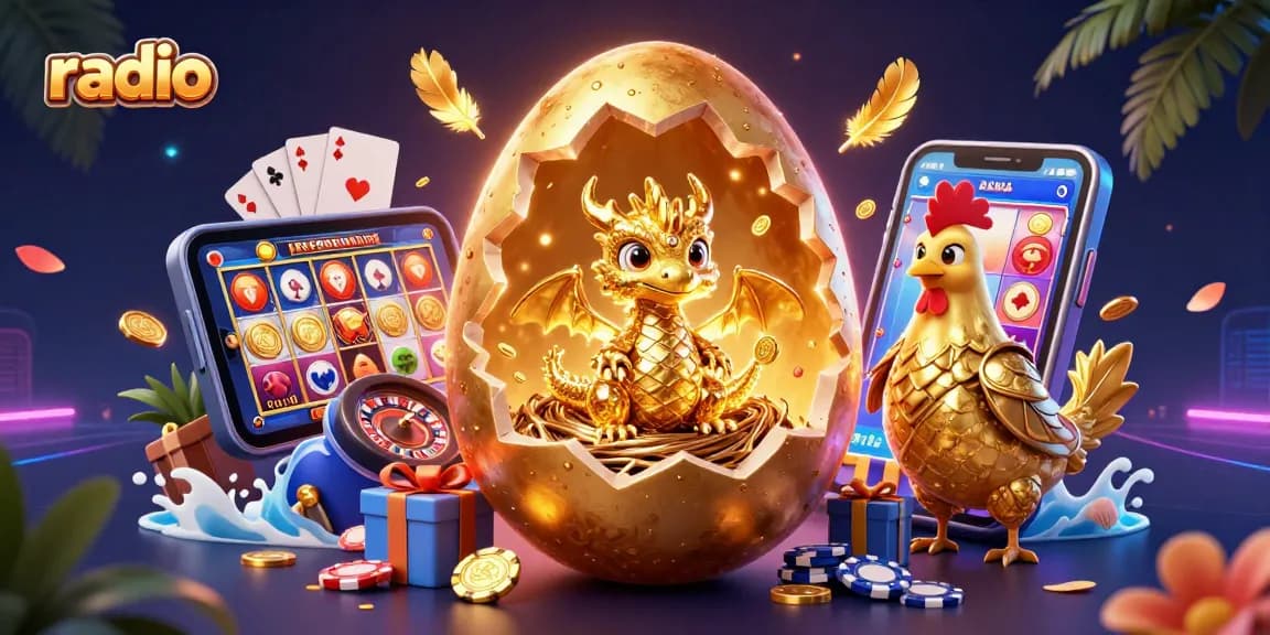 Engage in thrilling gaming action at WIN79 Radio with golden game elements and vibrant slot games.