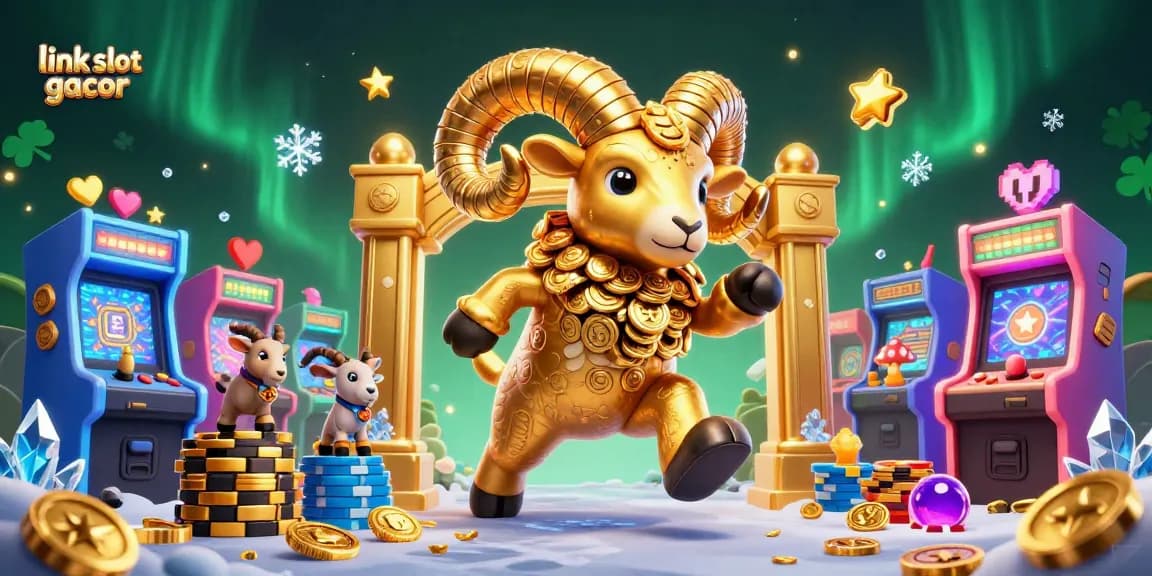 Memenangkan permainan slot gacor dengan simbol keberuntungan dan kegembiraan dalam ilustrasi 3D yang memukau.