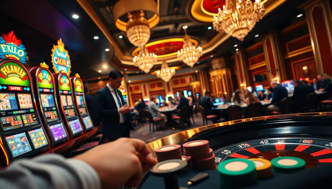 bbni4d berfokus pada pemain kasino yang strategi dengan chip dan suasana kasino yang meriah.