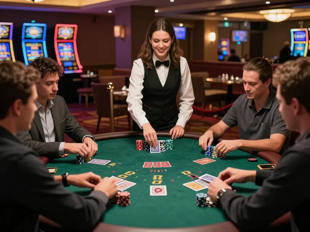Engaging players at du88 blackjack table enjoying strategic gameplay in a vibrant casino setting.