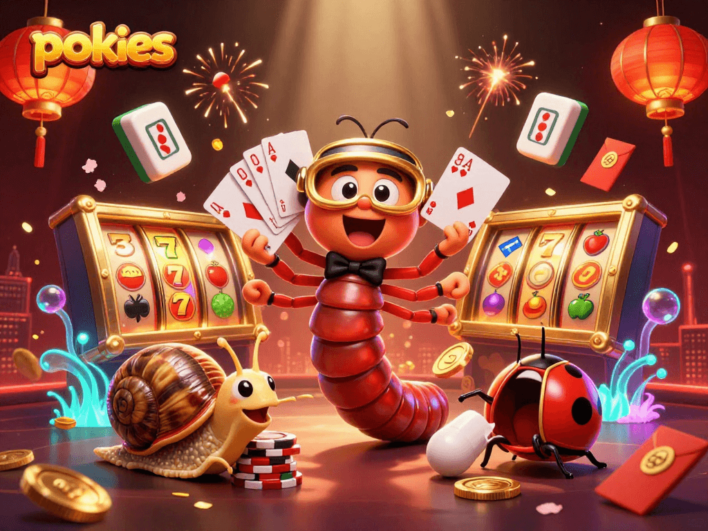Engaging scene of pokies with cartoon characters, highlighting fun gambling elements.