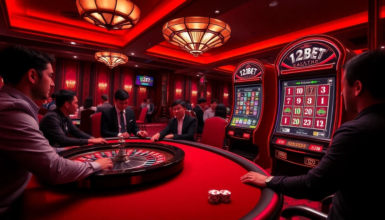 Experience thrilling gameplay at 12BET with vibrant casino visuals and engaging gaming interfaces.
