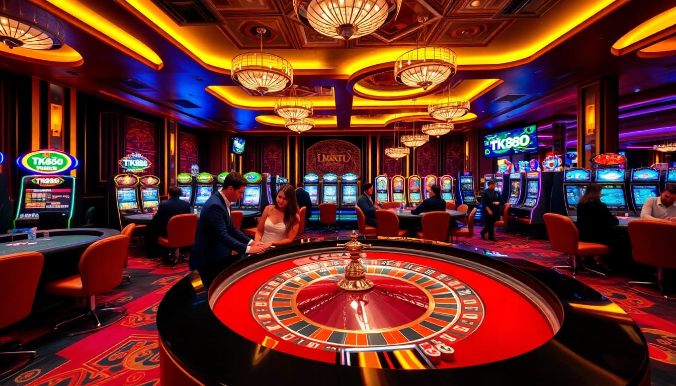 Experience excitement at TK88's casino with vibrant games and engaging players.