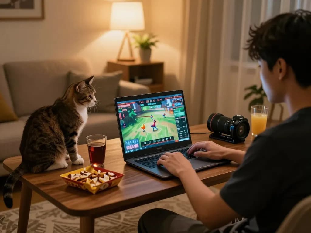 Watch đá gà thomo live with immersive setup, focusing on the excitement of online gambling.