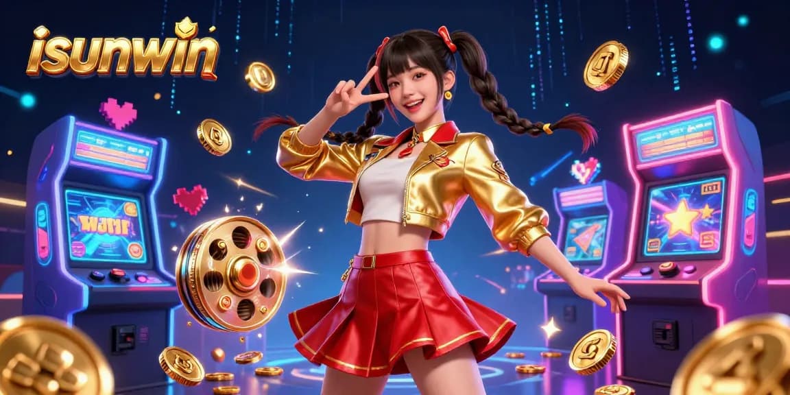 Spin the reels with isunwin in this vibrant, energetic 3D casino illustration showcasing slot machines.