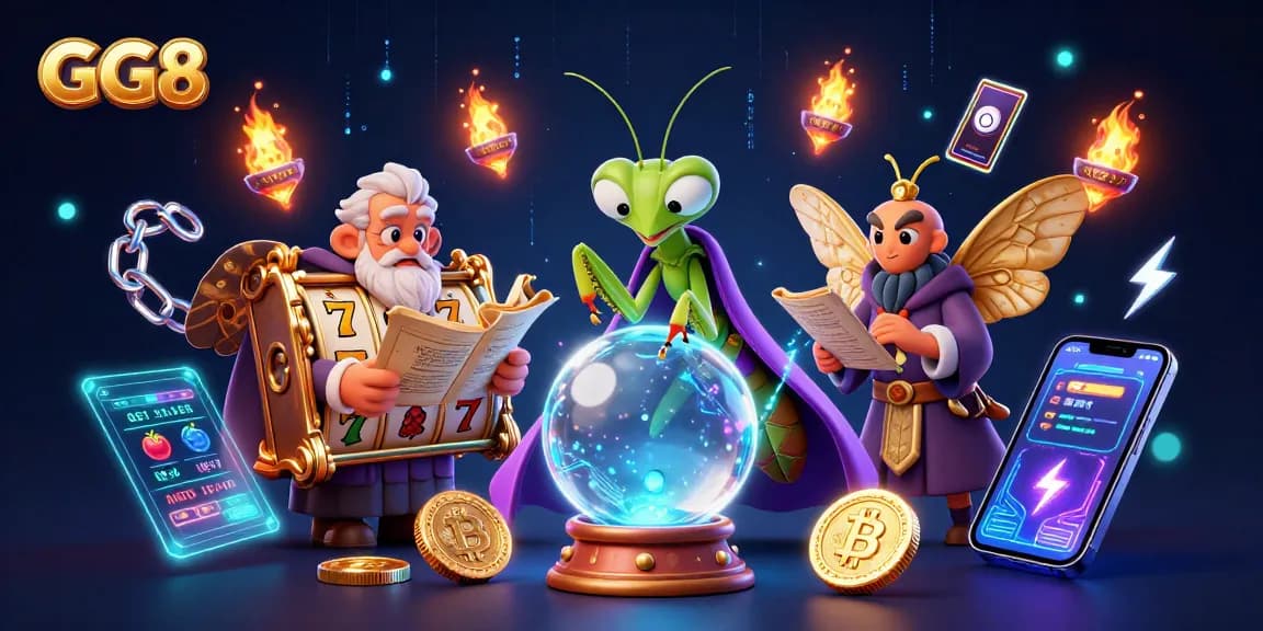 Experience thrilling slot gameplay at GG8 with vibrant reels and crypto coin elements.