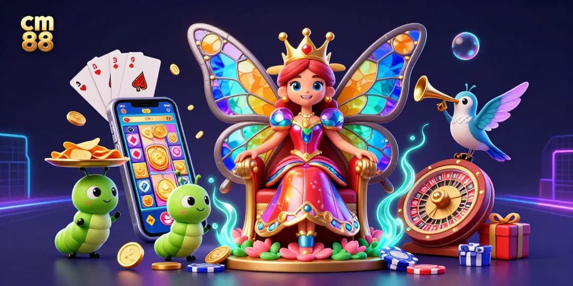 Experience the vibrant world of cm 88 with 3D characters and immersive gaming elements in an exciting casino scene.
