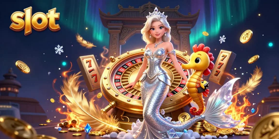 Engage in thrilling slot action surrounded by stunning visuals, casino ambiance, and sparkling elements.