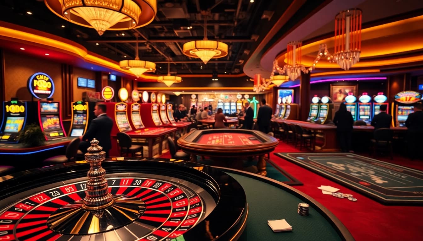 Experience the excitement of SODO casino gaming with vibrant slot machines and roulette tables.