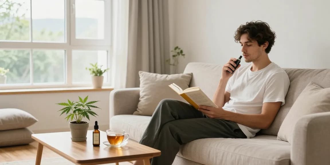 Is vaping legal in Cyprus as seen in a relaxing wellness setting with CBD oil and vape device.