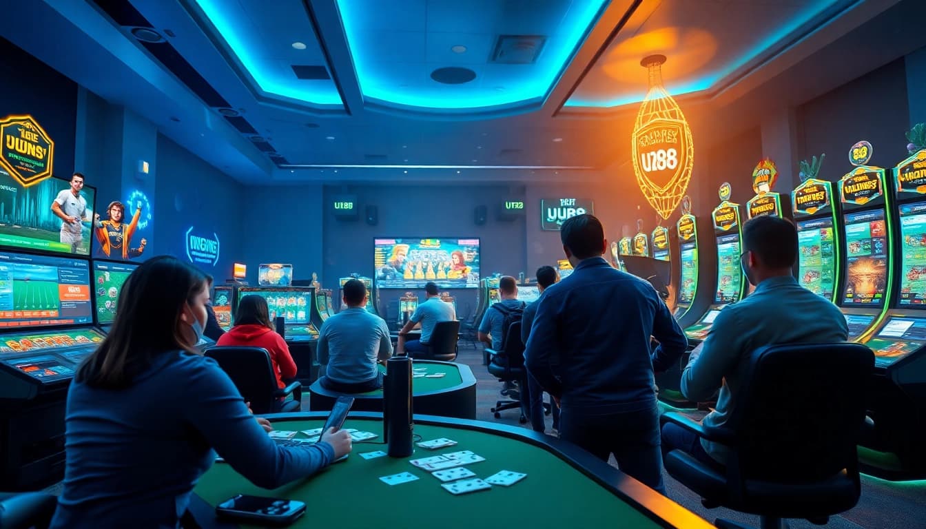 Exciting gaming atmosphere at uu88, showcasing sports betting and live casino experiences.
