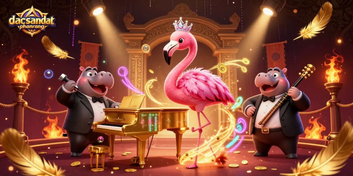 Engage with dacsandatphanrang in a vibrant casino scene featuring lively characters and rich decorative effects.