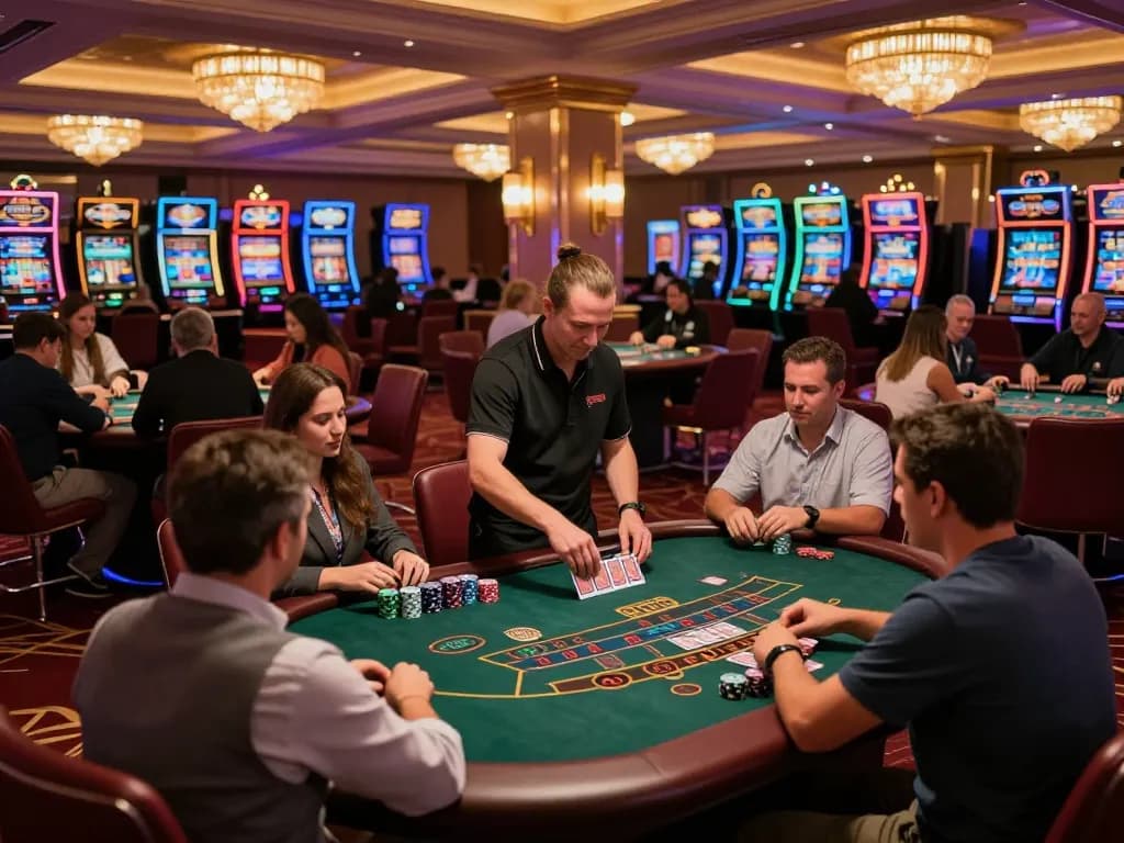 Players enjoy engaging blackjack action in an upscale casino setting at youngsmarts.