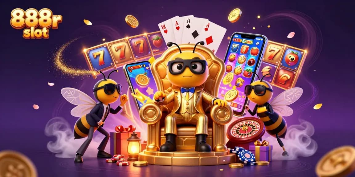 Spin the reels in the 888r slot game illustrated with vibrant casino elements.