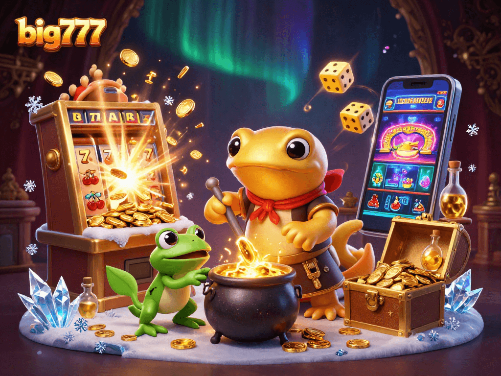 Engage in exciting gameplay with big777, featuring a jubilant jackpot scene in a dynamic casino environment.