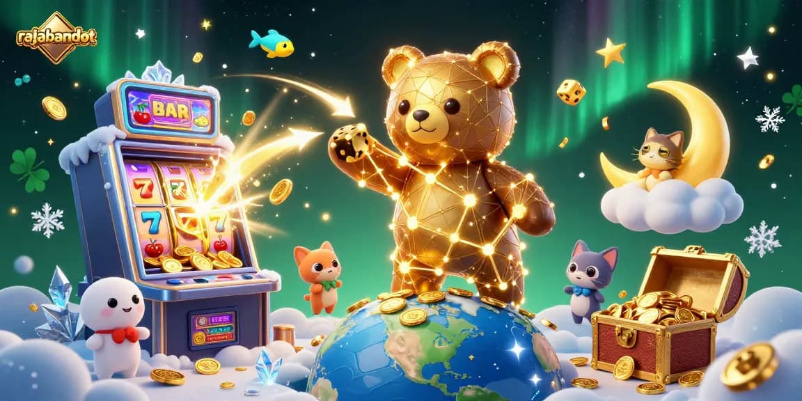 Engage in winning strategies at rajabandot with vibrant slot machine and excited gaming atmosphere.