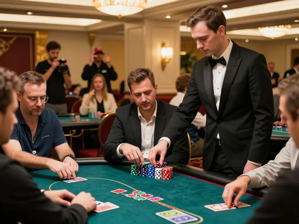 SUNWIN poker players celebrating a winning hand at a luxurious casino table