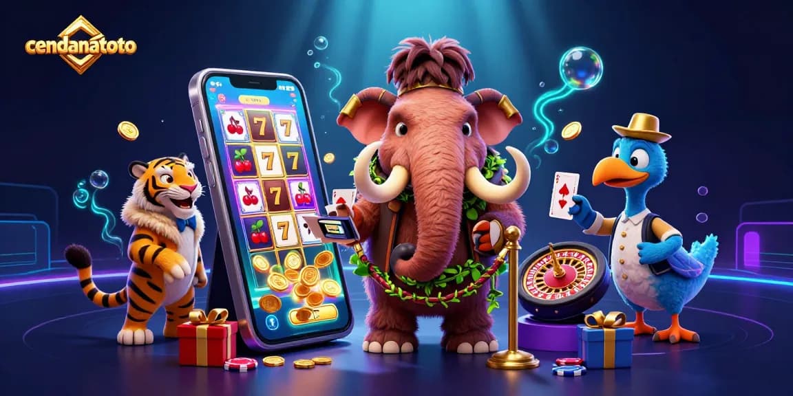 Experience thrilling gameplay at cendanatoto with a vibrant casino scene featuring characters and dynamic gaming elements.
