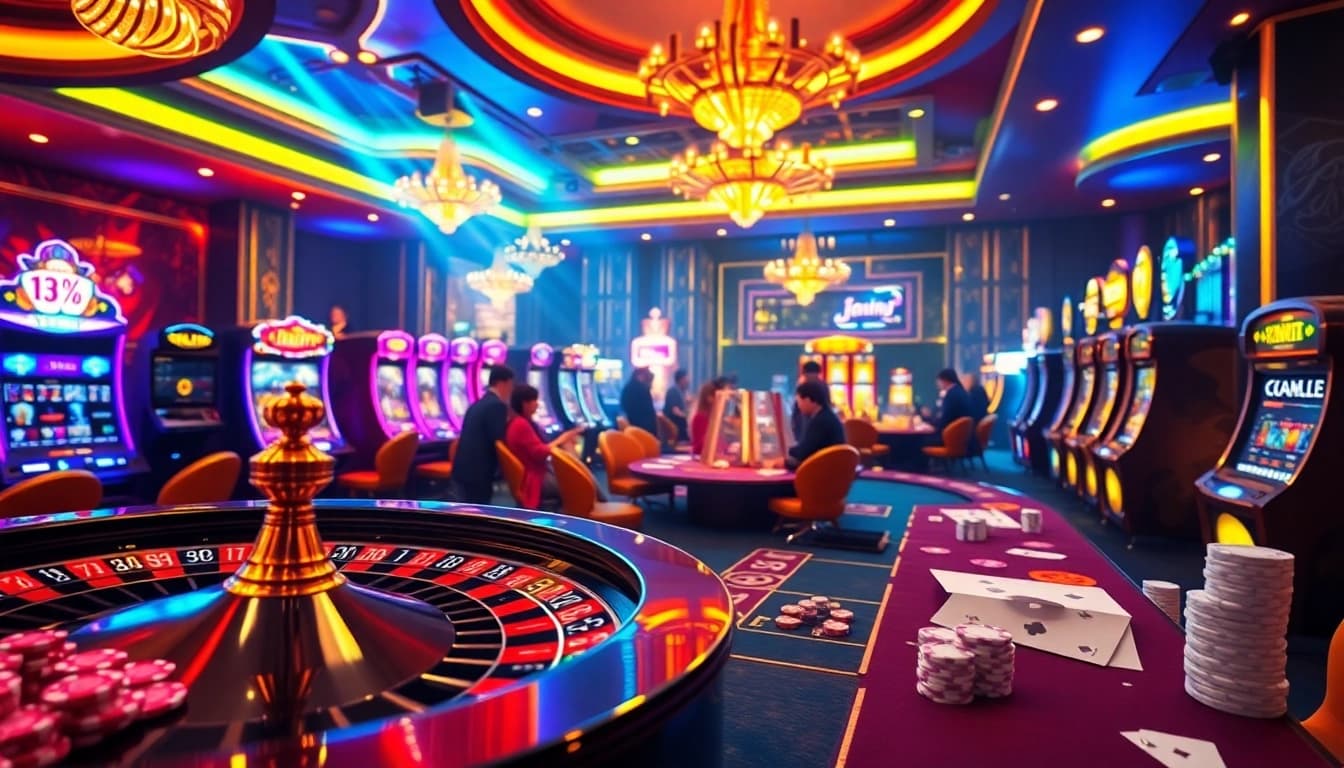Players enjoying a thrilling game experience at 13win's luxurious online casino.