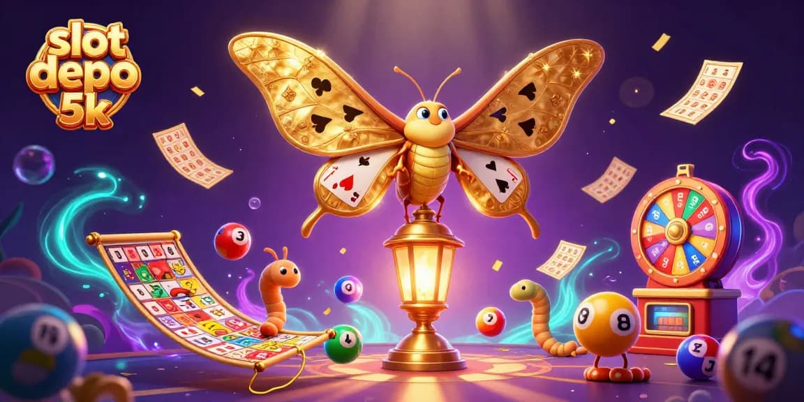 Experience the excitement of slot depo 5k with vibrant gaming elements in an immersive 3D scene.