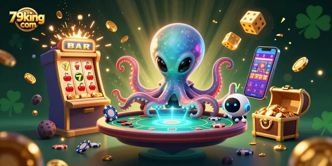 Engage with 79king com’s immersive games featuring an alien octopus at a poker table