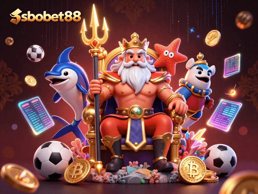 SBOBET88 connects enthusiasts with thrilling online sports betting, showcasing Neptune and dynamic game elements.