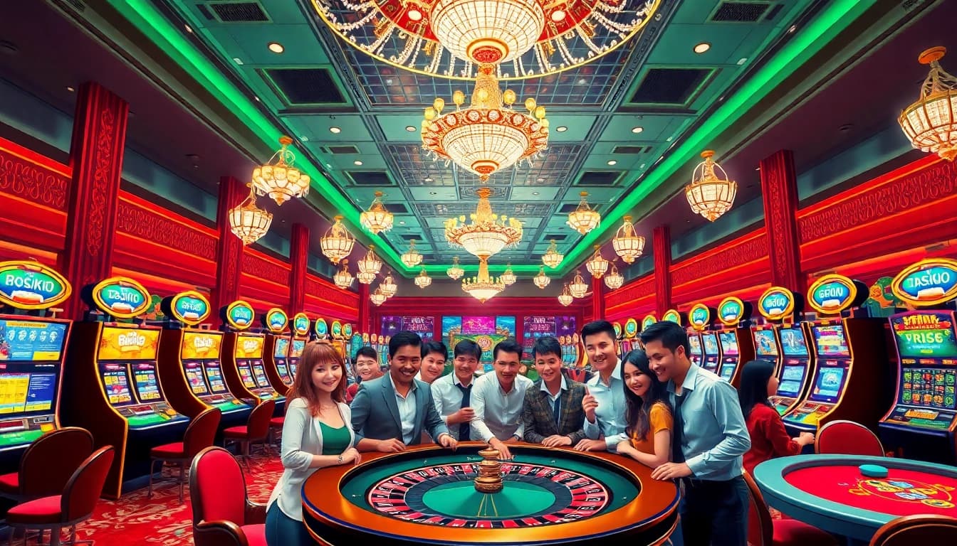 Exciting gameplay at a Singapore Casino Site featuring diverse players at a roulette table.