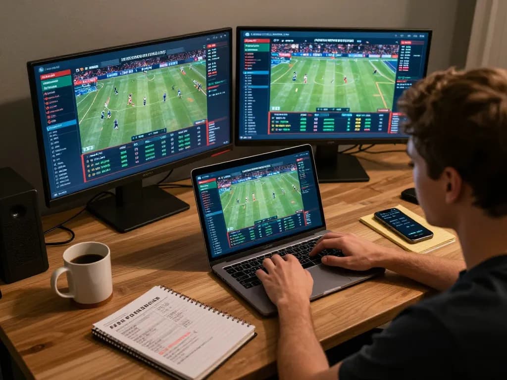 Engaging with kèo trực tuyến odds on laptop in a dynamic sports betting environment
