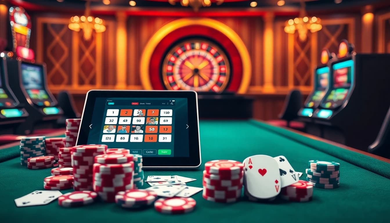Exciting casino experience with poker chips and a roulette wheel at https://x88f.design/, showcasing high-stakes gambling.