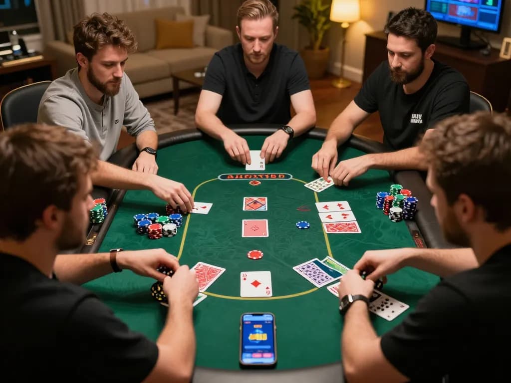 Engaged players in a JUN88 online poker game showcase strategic decisions and excitement during gameplay